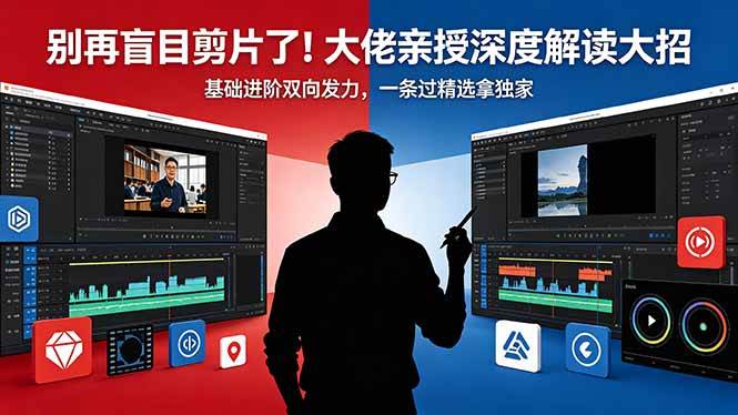 （18384期）别再盲目剪片了！大佬亲授深度解读大招，基础进阶双向发力，一条过精选拿独家-小灰云创