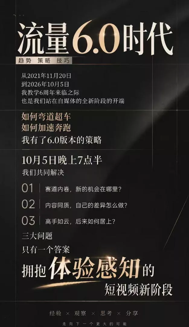 流量6.0时代直播课2026年10月,流量6.0时代的趋势、策略、技巧,2027年前,你的IP能否做起来,本场直播就是你的转折点(更新1012) 流量6.0时代直播课2026年10月,流量6.0时代的趋势、策略、技巧,2027年前,你的IP能否做起来,本场直播就是你的转折点(更新1012)