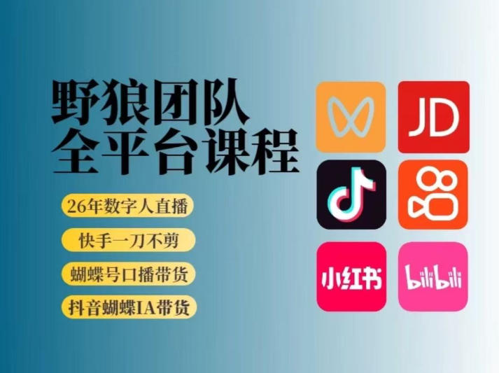 野狼团队2026新版全平台短视频带货教学,打开流量突破口,开始Ai带货(更新26年3月20日)-小灰云创