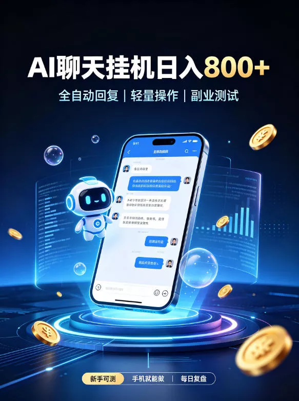 AI聊天挂G项目，日入800➕，全自动操作，适用个人副业，支持工作室矩阵操作【揭秘】-小灰云创