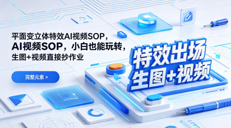 （特效出场）平面变立体特效AI视频SOP，小白也能玩转，生图+视频直接抄作业 - 小灰云创-小灰云创