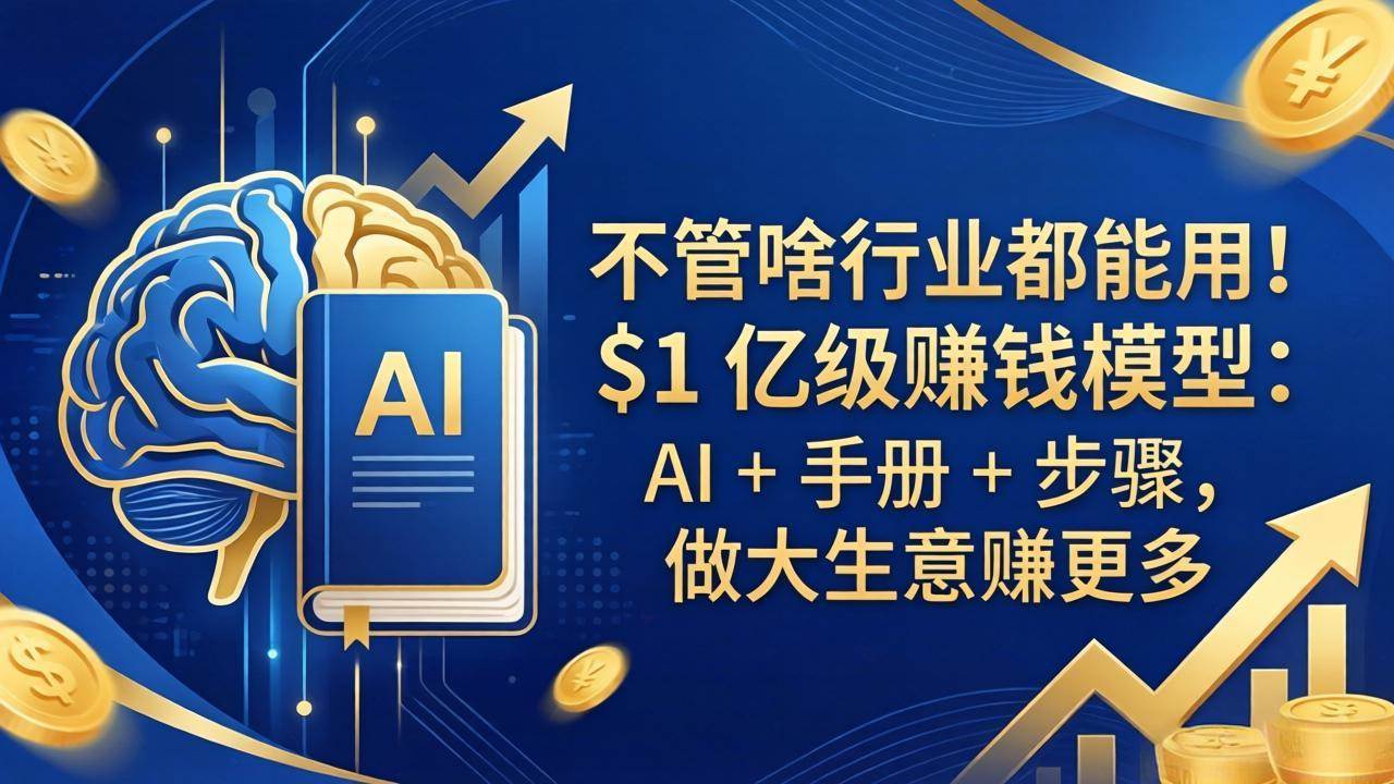 （18055期）不管啥行业都能用！$1 亿级赚钱模型：AI + 手册 + 步骤，做大生意赚更多 - 小灰云创-小灰云创