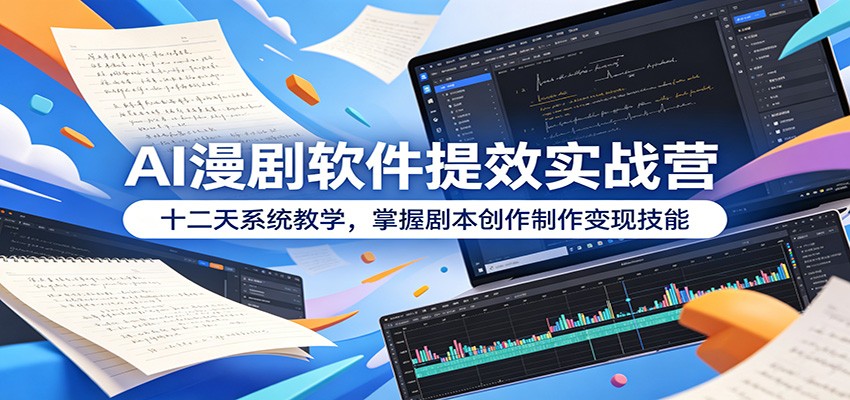 AI漫剧软件提效实战营:十二天系统教学,掌握剧本创作制作变现技能-小灰云创