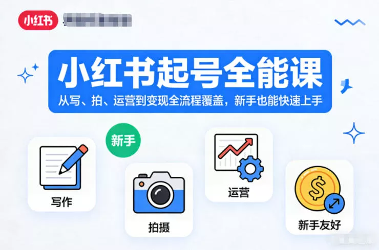 小红书起号全能课,从写、拍、运营到变现全流程覆盖,新手也能快速上手(更新)-小灰云创