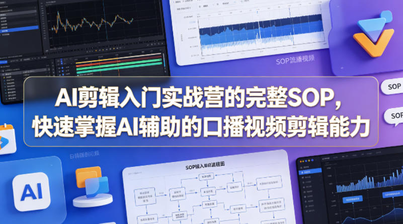AI剪辑入门实战营的完整SOP，快速掌握AI辅助的口播视频剪辑能力-小灰云创
