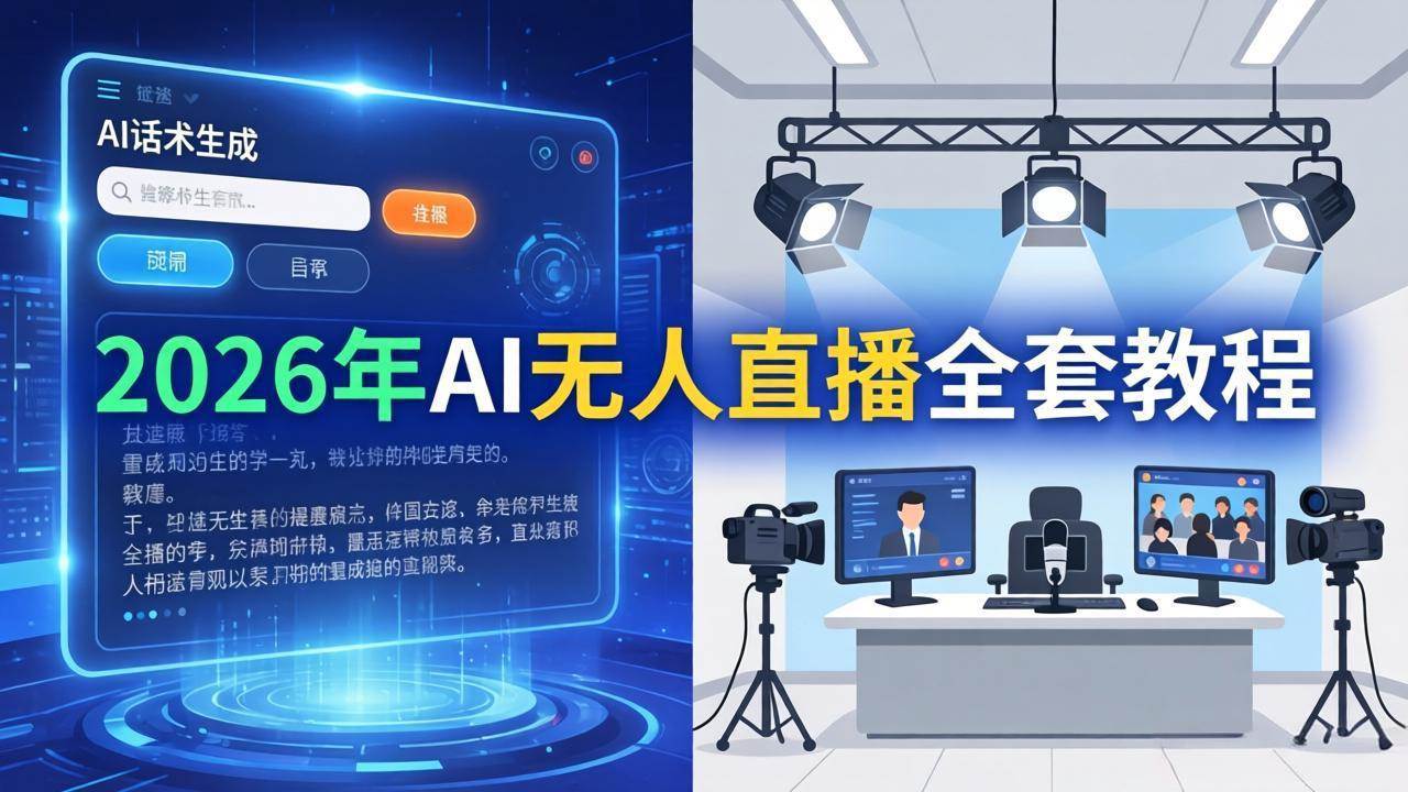 （17953期）2026年AI无人直播全套教程：OBS安装+软件配置+直播间搭建+话术生成+一键开播实操 - 小灰云创-小灰云创