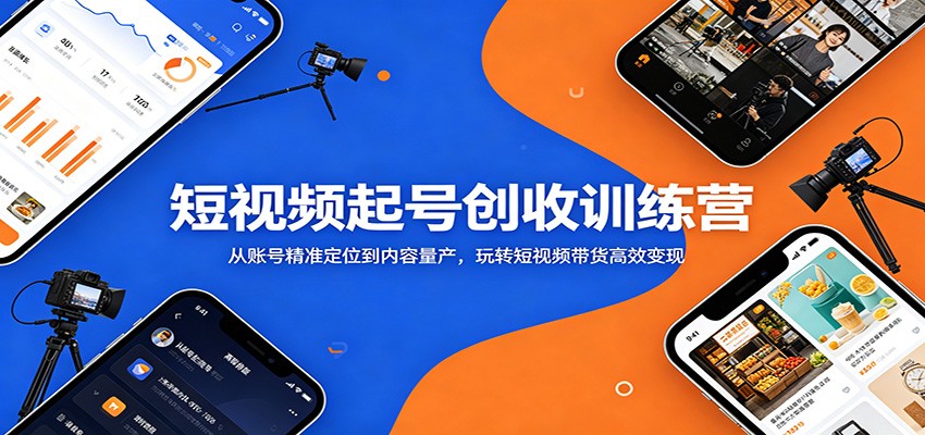 短视频起号创收训练营：从账号精准定位到内容量产，玩转短视频带货高效变现-小灰云创