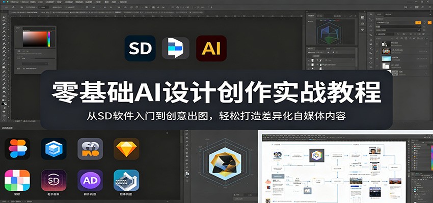 零基础AI设计创作实战教程：从SD软件入门到创意出图，轻松打造差异化自媒体内容-小灰云创