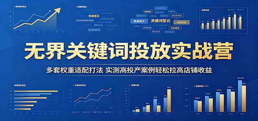 无界关键词投放实战营：多套权重适配打法，实测高投产案例轻松拉高店铺收益-小灰云创