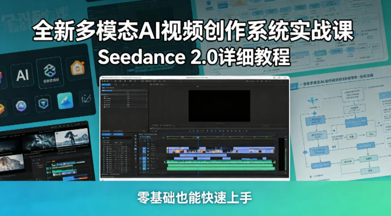 全新多模态AI视频创作系统实战课，Seedance 2.0详细教程，零基础也能快速上手-小灰云创