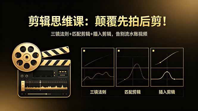 （18285期）剪辑思维课：颠覆先拍后剪！三镜法则+匹配剪辑+插入剪辑，告别流水账视频-小灰云创