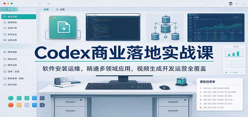Codex商业落地实战课：软件安装运维，精通多领域应用，视频生成开发运营全覆盖-小灰云创