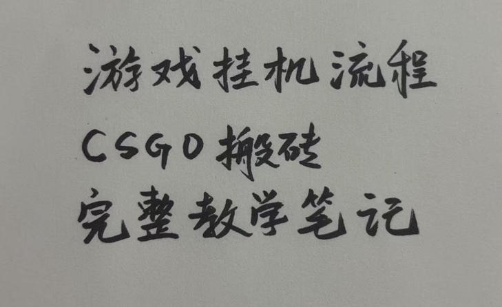 游戏挂G全流程笔记分享，CSGO游戏搬砖，小白看了当天学会见收益【揭秘】-小灰云创