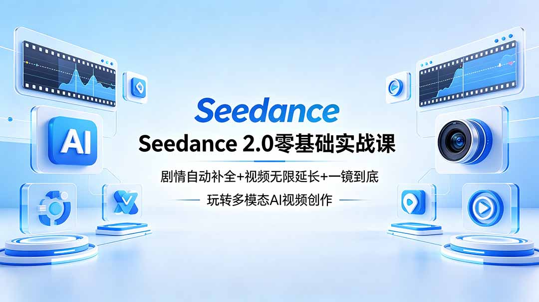 Seedance 2.0零基础实战课：剧情自动补全+视频无限延长+一镜到底：玩转多模态AI视频创作-小灰云创