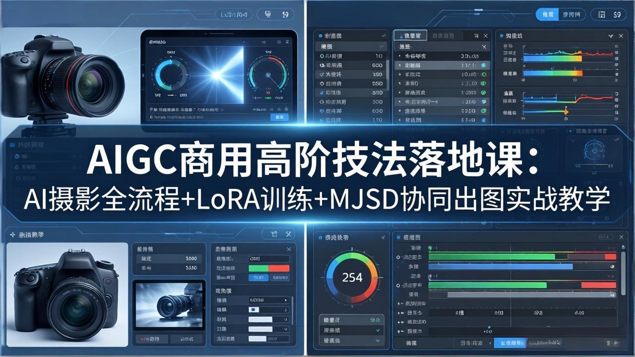 AIGC商用高阶技法落地课：AI摄影全流程+LoRA训练+MJSD协同出图实战教学-小灰云创