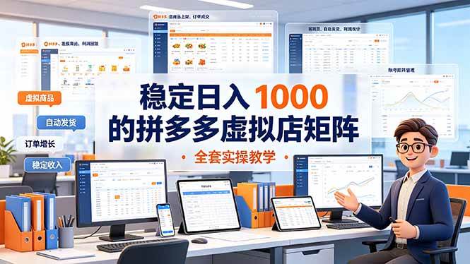 （19253期）稳定日入 1000 的拼多多虚拟店矩阵，全套实操教学-小灰云创