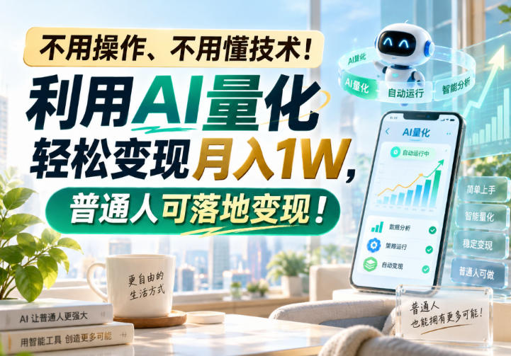 利用AI量化轻松变现月入1W,普通人可落地变现,不用操作、不用懂技术!-小灰云创