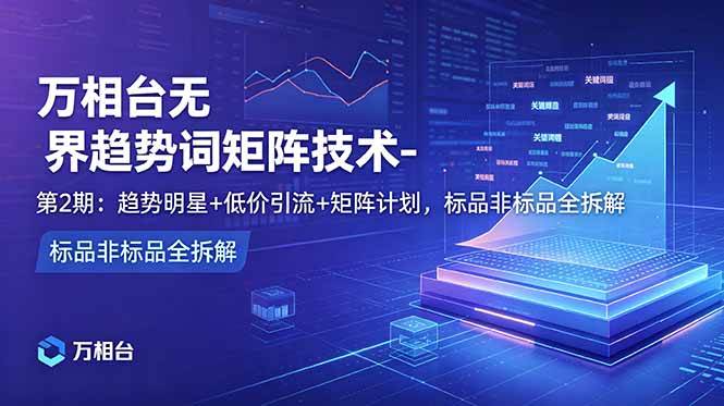 （18861期）万相台无界趋势词矩阵技术-第2期：趋势明星+低价引流+矩阵计划，标品非标品全拆解-小灰云创
