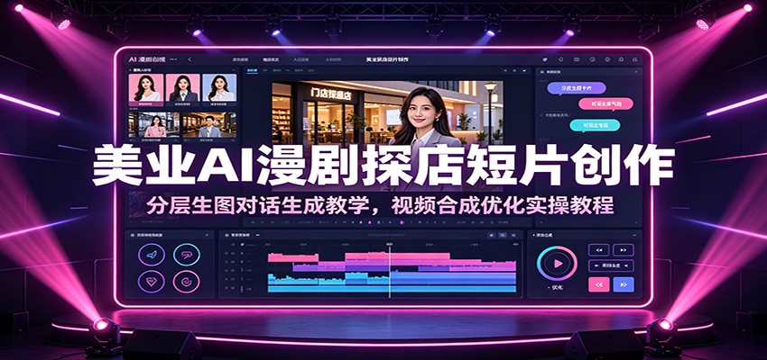 美业AI漫剧探店短片创作:分层生图对话生成教学,视频合成优化实操教程-小灰云创