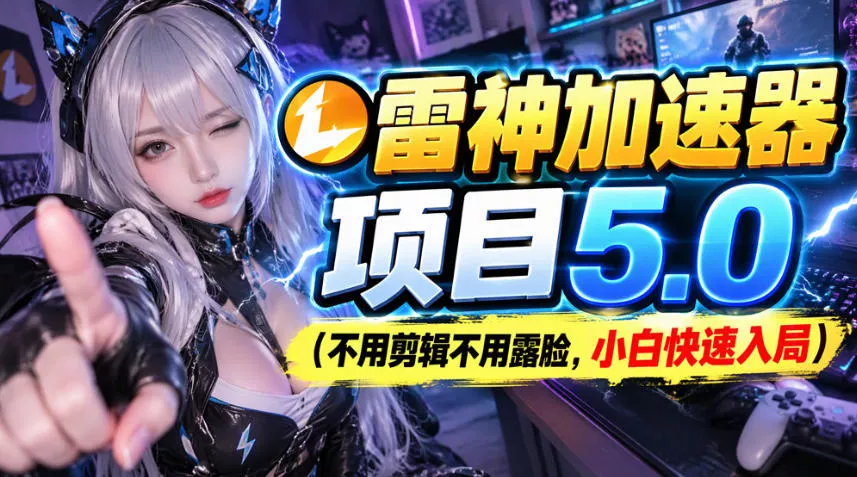 雷神加速器项目(不用剪辑不用露脸，小白快速入局)-小灰云创