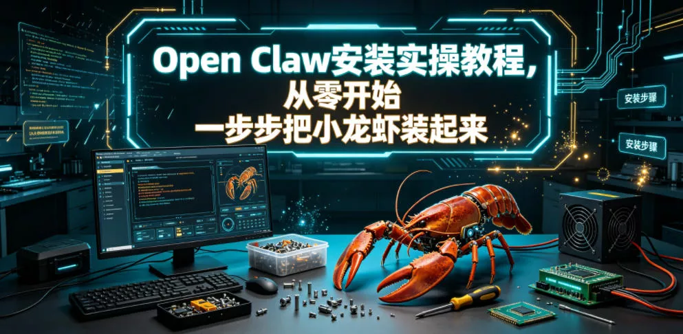 Open Claw安装实操教程,从零开始一步步一步步把小龙虾装起来-小灰云创