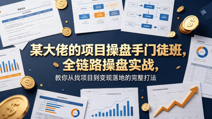 某大佬的项目操盘手门徒班，全链路操盘实战，教你从找项目到变现落地的完整打法-小灰云创