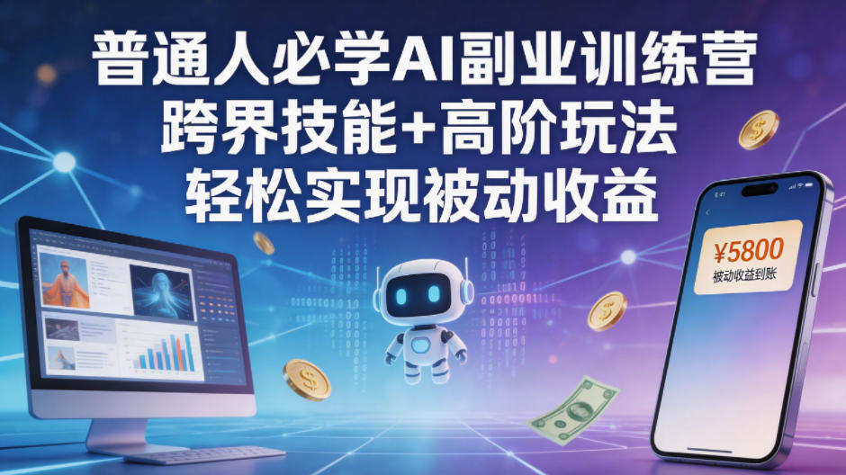 普通人必学AI副业训练营跨界技能+高阶玩法轻松实现被动收益-小灰云创