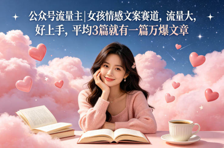 公众号流量主女孩情感文案赛道，流量大，好上手，平均3篇就有一篇万爆文章-小灰云创