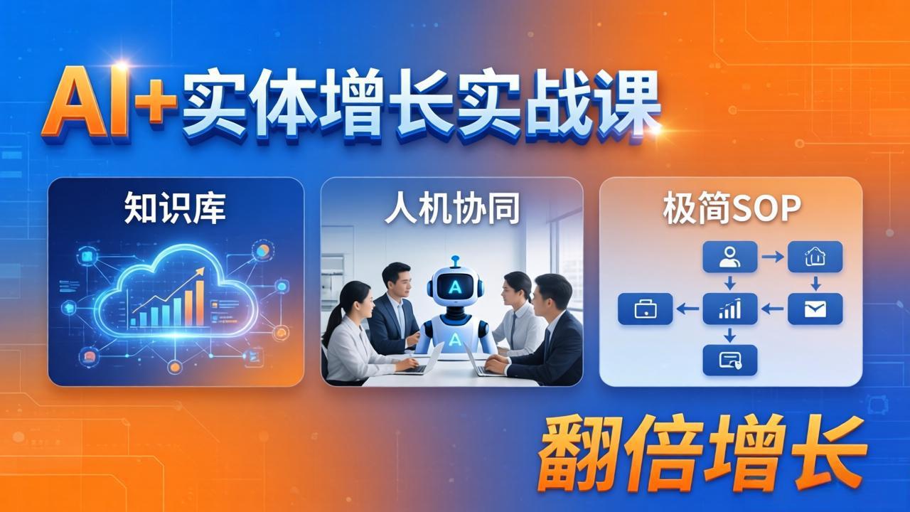AI+实体增长实战课：知识库+人机协同+极简SOP，助力实体业务翻倍增长-小灰云创