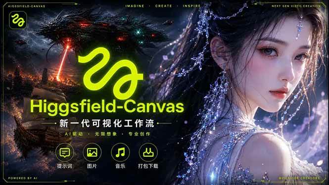 (18502期)Higgsfield Canvas AI视频制作详解,节点式工作流搭建,重构新式视频创作完整教程-小灰云创