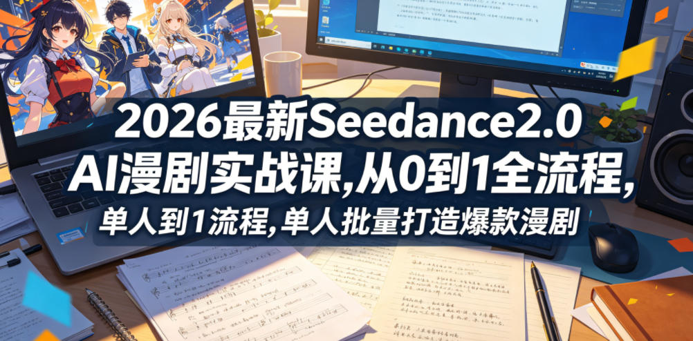 2026最新Seedance2.0 AI漫剧实战课,,从0到1全流程,单人批量打造爆款漫剧-小灰云创