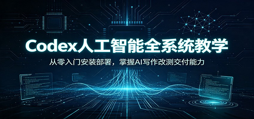 Codex人工智能全系统教学：从零入门安装部署，掌握AI写作改测交付能力-小灰云创