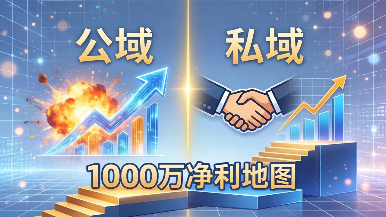 公域玩命出爆款，私域悄悄做成交：这套AI内训课，2026给你打通1000万净利的地图-小灰云创