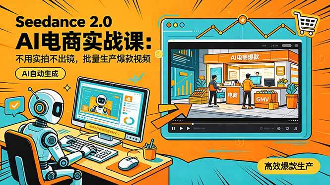 （18433期）Seedance 2.0 AI电商实战课：不用实拍不出镜，批量生产爆款视频打爆GMV-小灰云创