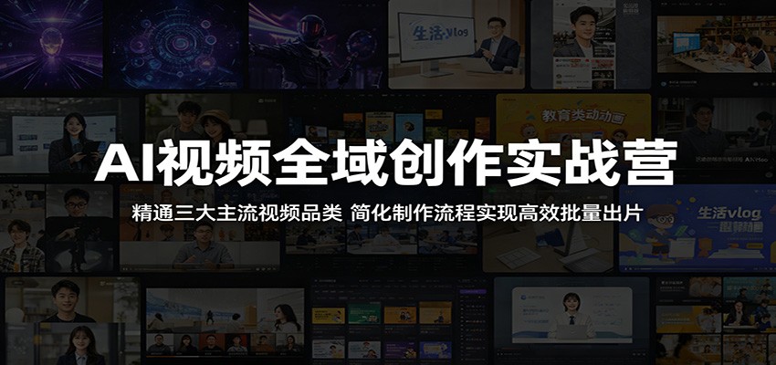 AI视频全域创作实战营:精通三大主流视频品类,简化制作流程实现高效批量出片-小灰云创