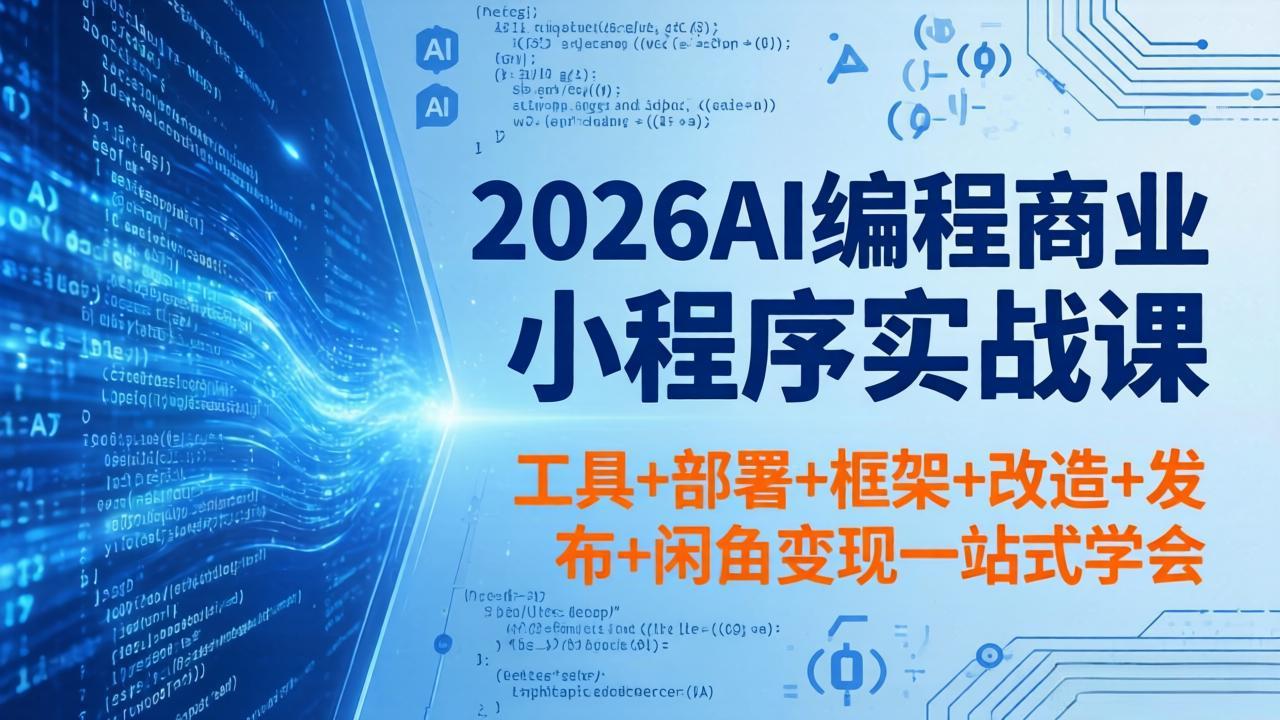 2026AI编程商业小程序实战课，工具+部署+框架+改造+发布+闲鱼变现一站式学会-小灰云创