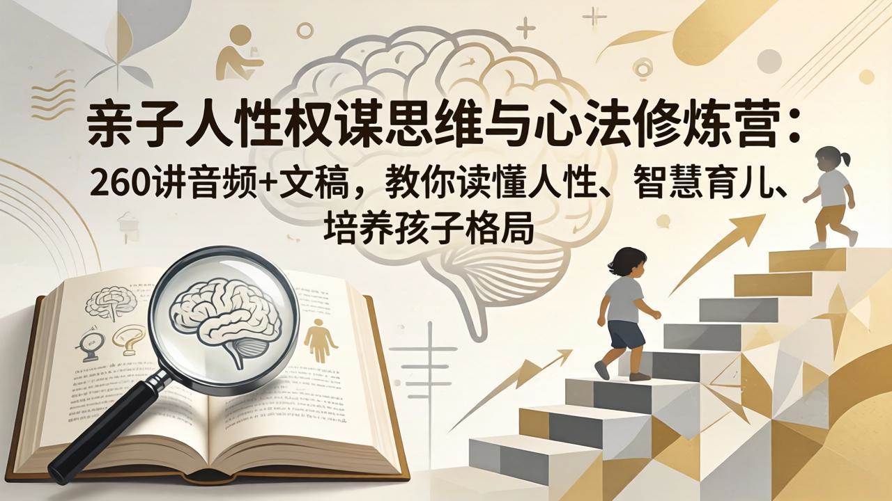 （18076期）亲子人性权谋思维与心法修炼营：260讲音频+文稿，教你读懂人性、智慧育儿、培养孩子格局 - 小灰云创-小灰云创