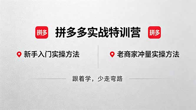 拼多多实战特训营(更新5月3-小灰云创