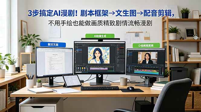 (18866期)3步搞定AI漫剧!剧本框架→文生图→配音剪辑,不用手绘也能做画质精致剧情流畅漫剧-小灰云创