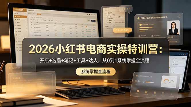 (18978期)2026小红书电商实操特训营:开店+选品+笔记+工具+达人,从0到1系统掌握全流程-小灰云创