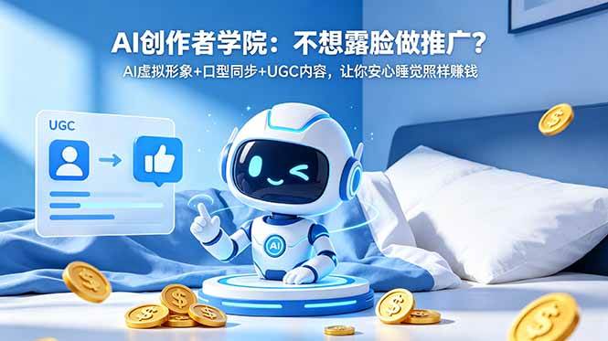 （18599期）AI创作者学院：不想露脸做推广？AI虚拟形象+口型同步+UGC内容，让你安心睡觉照样赚钱-小灰云创