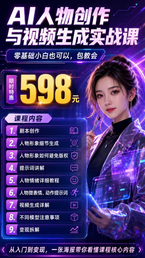 抖音5W粉丝博主的AI真人日系女孩制作教学,AI人物创作与视频生成实战课,新手也能快速起号涨粉变现(更新1002) 抖音5W粉丝博主的AI真人日系女孩制作教学,AI人物创作与视频生成实战课,新手也能快速起号涨粉变现(更新1002)