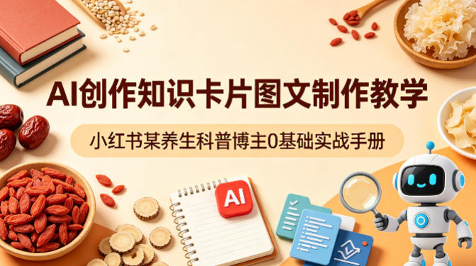 AI创作知识卡片图文制作教学，小红书某养生科普博主0基础实战手册 - 小灰云创-小灰云创