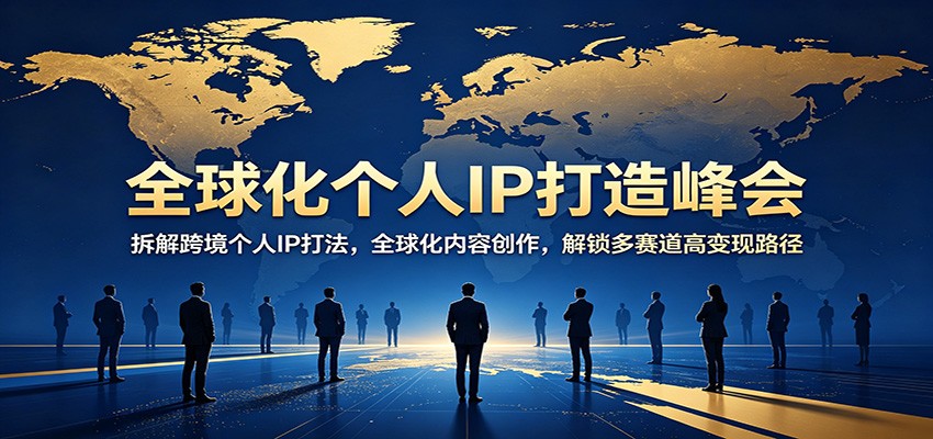 全球化个人IP打造峰会：拆解跨境个人IP打法，全球化内容创作，解锁多赛道高变现路径-小灰云创