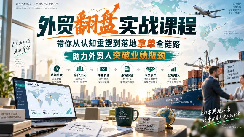 外贸翻盘实战课程，带你从认知重塑到落地拿单全链路，助力外贸人突破业绩瓶颈-小灰云创