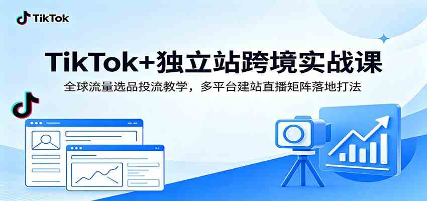 TikTok+独立站跨境实战课:全球流量选品投流教学,多平台建站直播矩阵落地打法-小灰云创