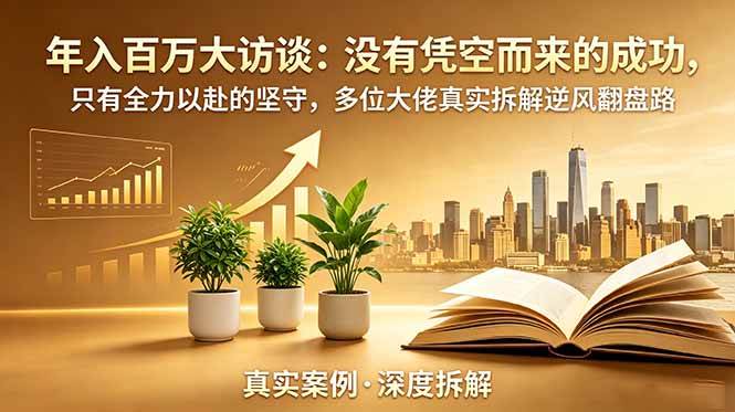 （19099期）年入百万大访谈-更新：没有凭空而来的成功，只有全力以赴的坚守，多位大佬真实拆解逆风翻盘路-小灰云创