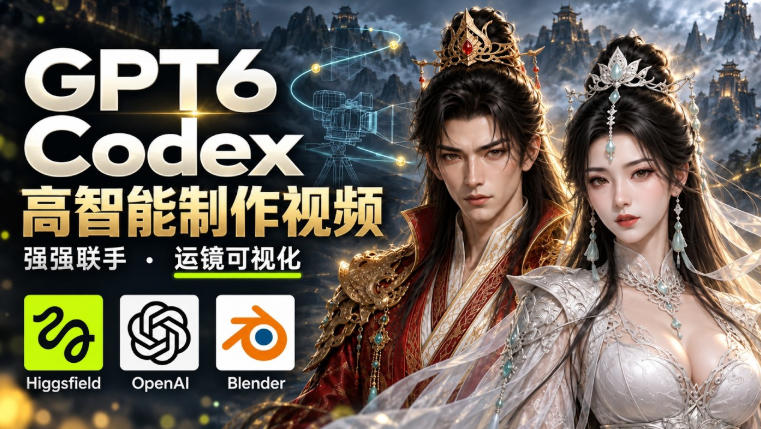 GPT-6 Astra×Codex高智能制作视频！联手Higgsfield，运镜可视化实战-小灰云创