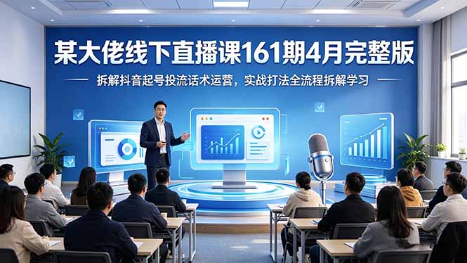 某大佬线下直播课161期4月完整版，拆解抖音起号投流话术运营，实战打法全流程拆解学习-小灰云创
