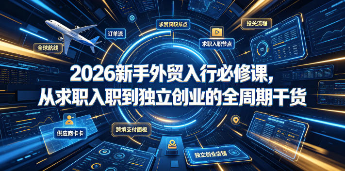 2026新手外贸入行必修课，从求职入职到独立创业的全周期干货-小灰云创